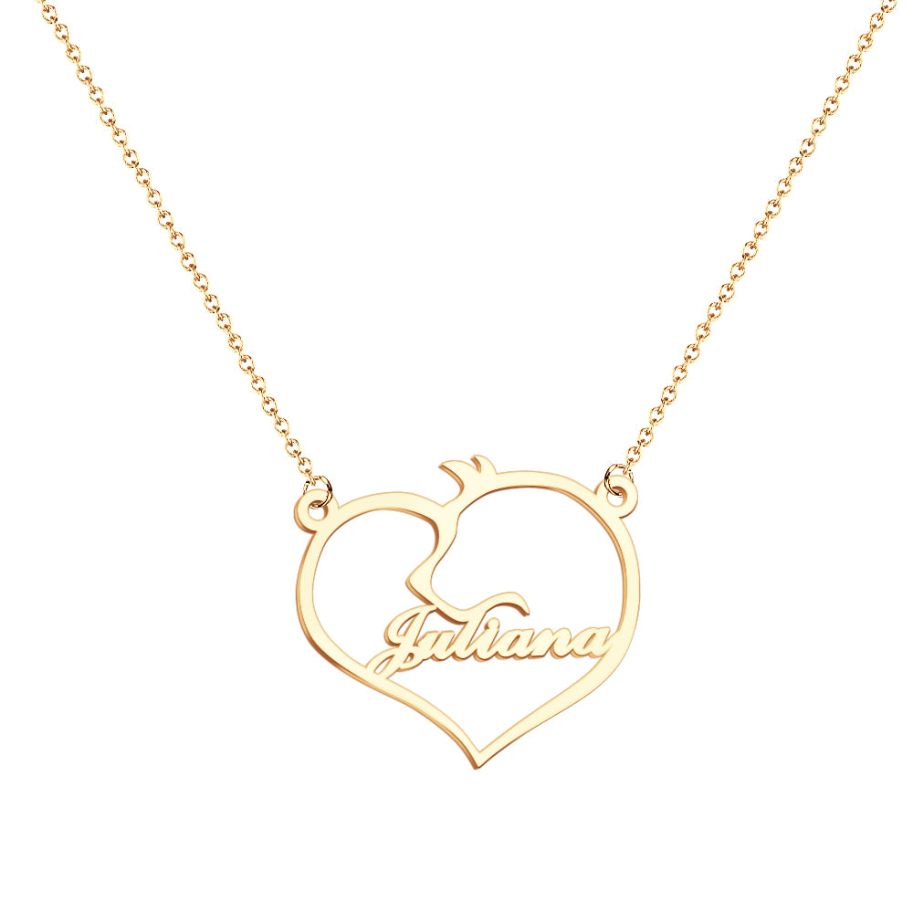 Personalized Name Heart Pet Memorial Necklace Memorial Gift for Her-Blongser