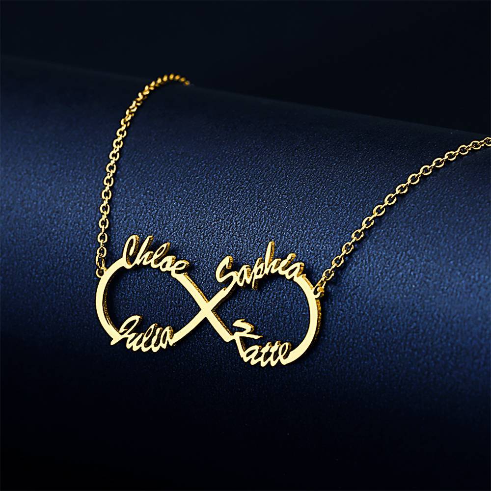 Custom Infinity Name Necklace with Four Names - S925 Silver-Blongser