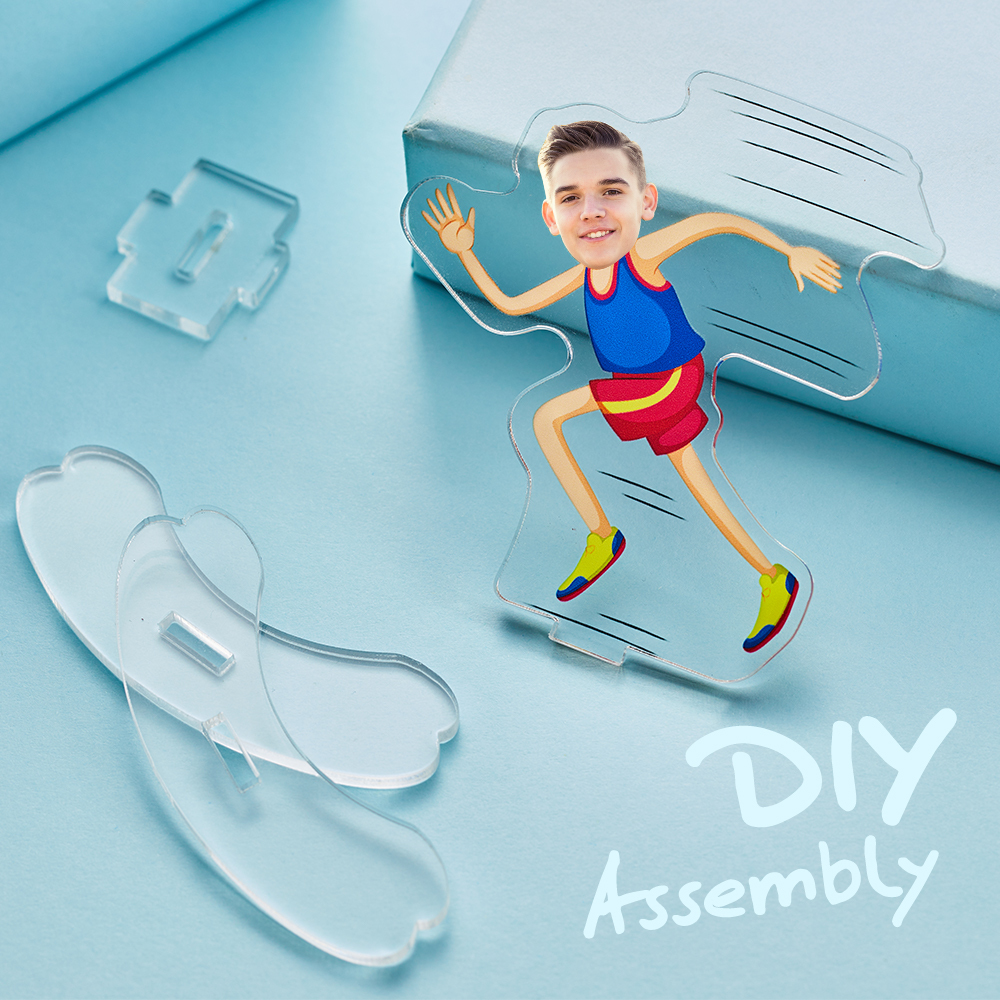 Personalized Running Man Desktop Tumbler Standing Figures Display Stands-Blongser