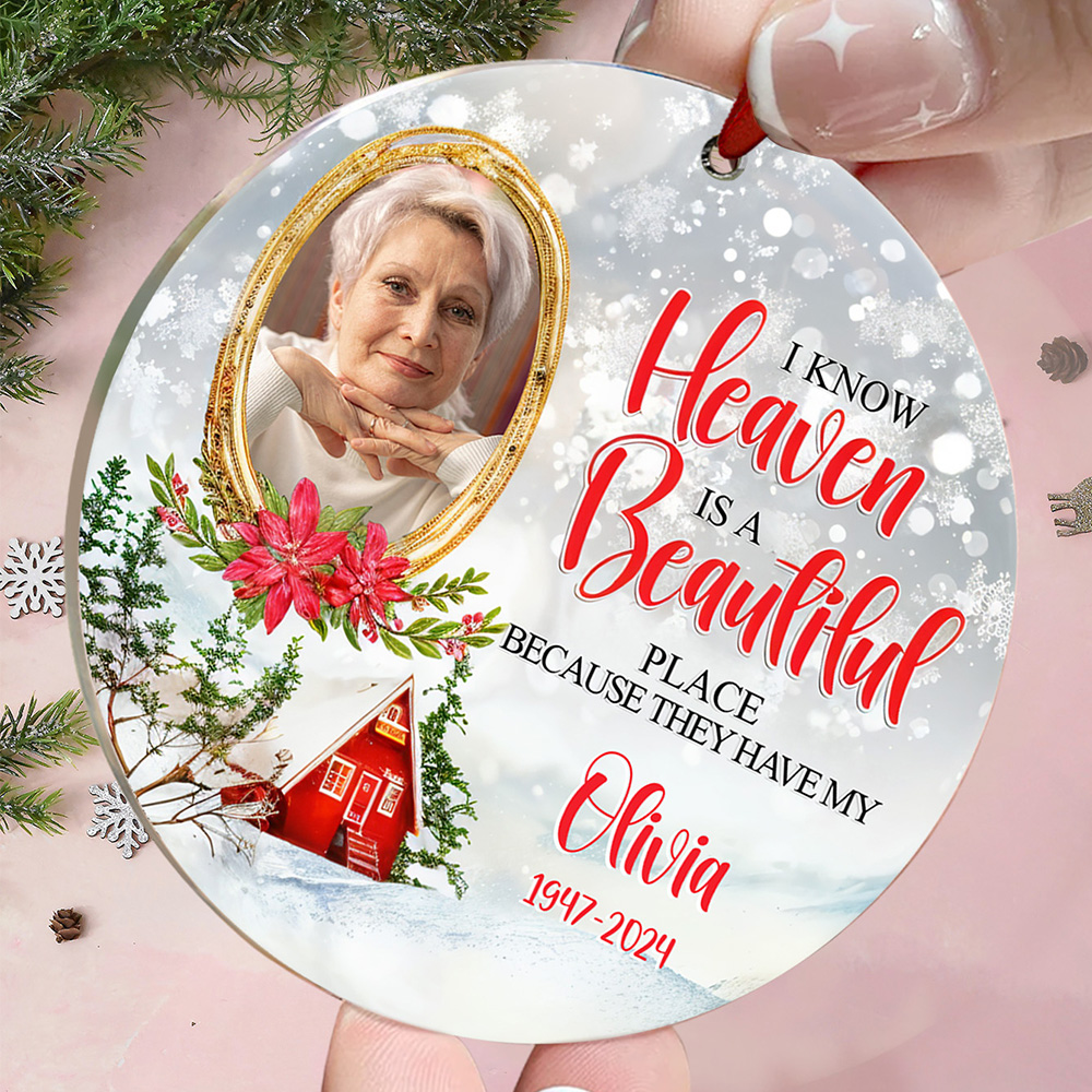 Personalized Memorial Ornament Christmas Photo Ornament for Christmas Gift-Blongser