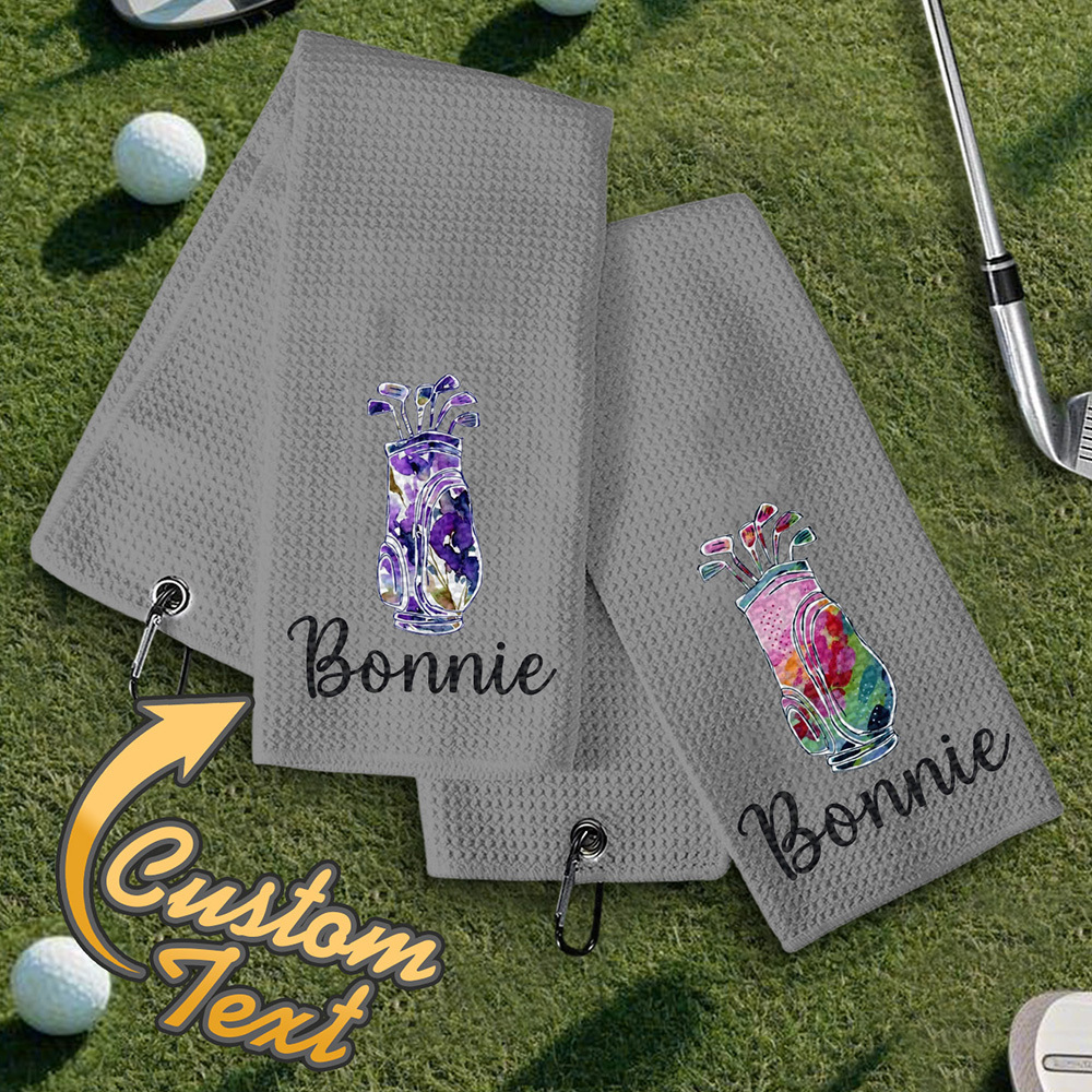 Personalized Golf Towel with Hanging Clip Golfing Clubs Golf Towel Gift for Golf Lovers-Blongser