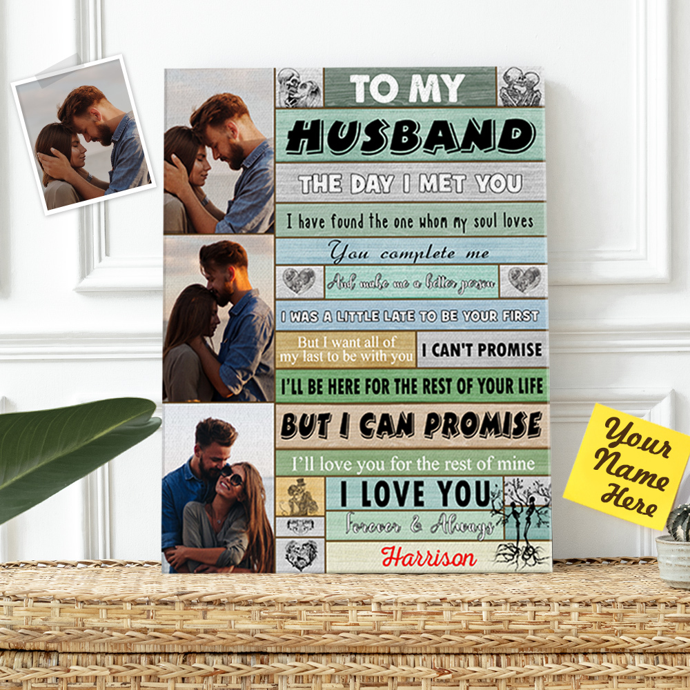Custom Couple Canvas Prints To My Husband Wall Art Painting-Blongser