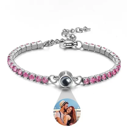 Custom Photo Projection Bracelet Fashionable All Diamonds Bracelet Gifts For Her-Blongser