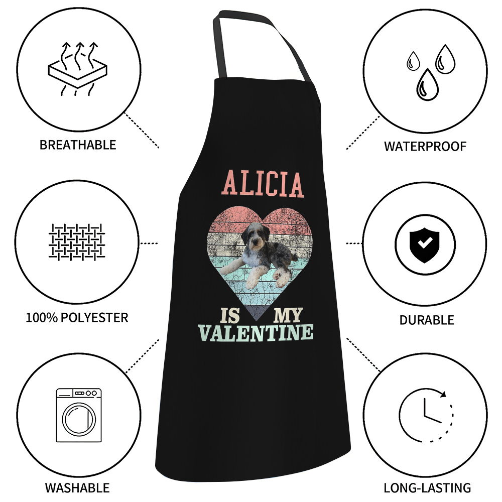 Personalized Name and Photo Apron Valentine Kitchen Apron