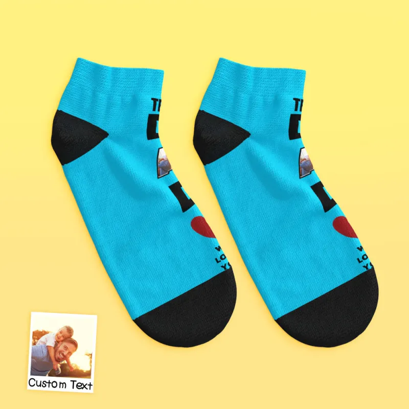Custom Low Cut Ankle Face Socks Dad We Love You Gifts For Dad-Blongser