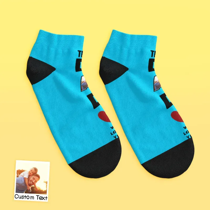 Custom Low Cut Ankle Face Socks Dad We Love You Gifts For Dad-Blongser