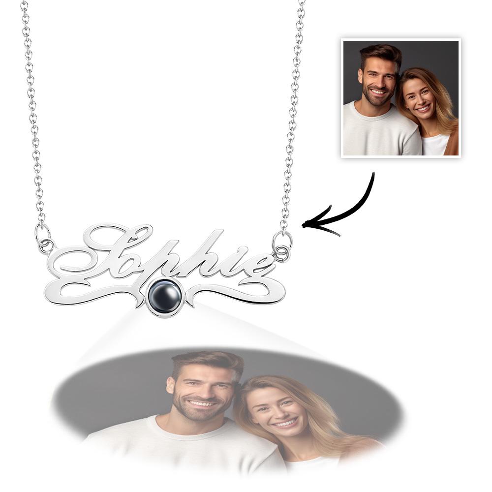 Custom Projection Neckalce with Name Simple Gifts for Couple-Blongser