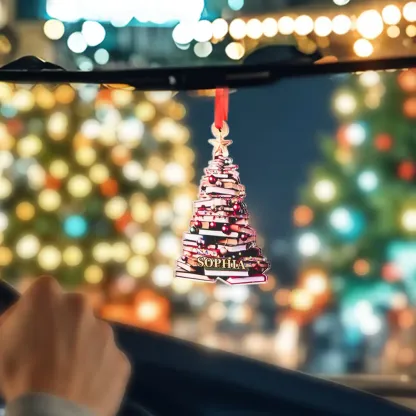 Personalized Christmas Book Tree Name Ornament Christmas Decoration Gift for Book Lover-Blongser