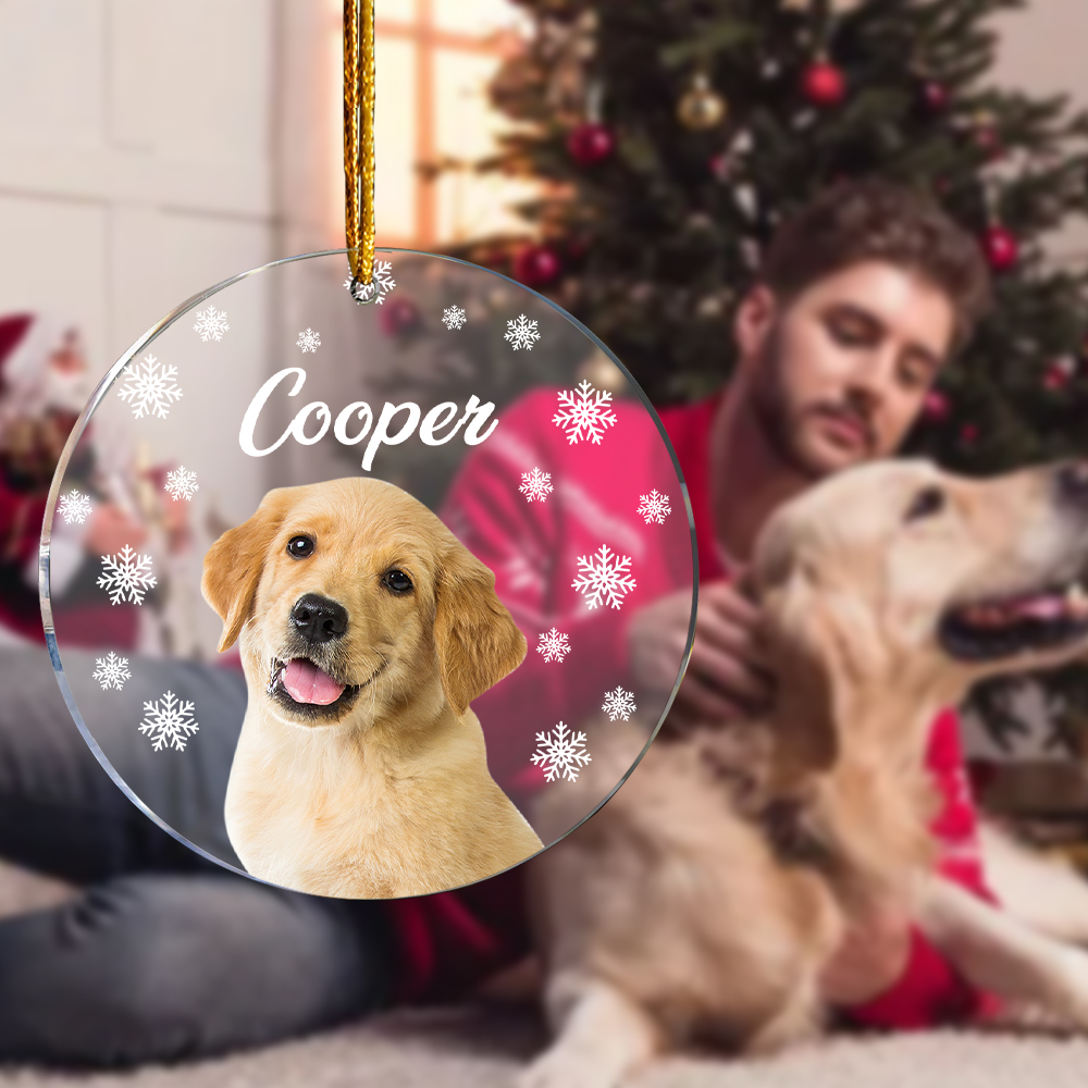 Personalized Photo Ornament with Name Christmas Pet Ornament Gift for Pet Lovers-Blongser