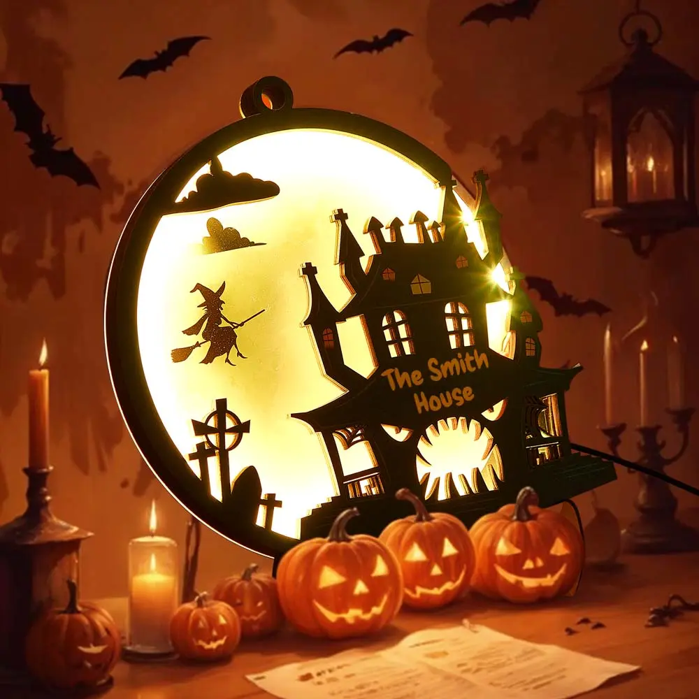 Custom Halloween Light with Name Halloween Home Decor Night Lamp for Halloween Gift-Blongser