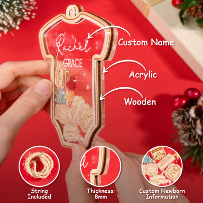 Personalized Baby's First Christmas Ornament 4D Shake Babies Ornament for New Baby Gift-Blongser