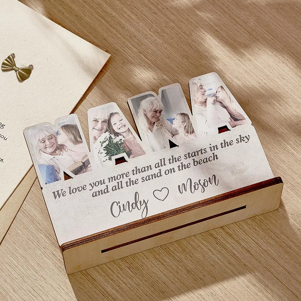 Personalized Nana Wooden Plaque Custom Photo Plaque Home Ornament Gift for Grandma-Blongser