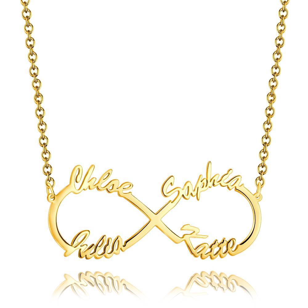Custom Infinity Name Necklace with Four Names - S925 Silver-Blongser