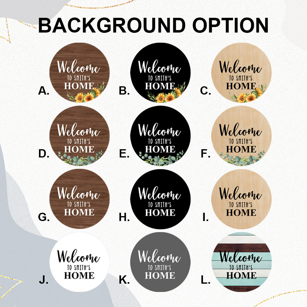 Welcome Door Sign Crocheted Flower Custom Text Front Door Decorations Unique Gifts-Blongser