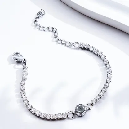 Custom Photo Projection Bracelet Fashionable All Diamonds Bracelet Gifts For Her-Blongser