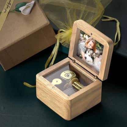 Personalized Wooden Vintage Photo Music Box-Blongser