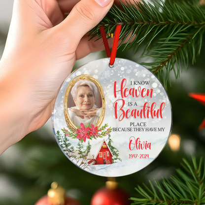 Personalized Memorial Ornament Christmas Photo Ornament for Christmas Gift-Blongser