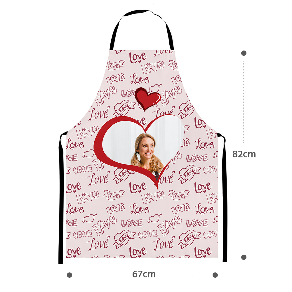 Personalized Heart Photo Apron Pink Love Valentine Apron-Blongser