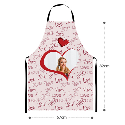 Personalized Heart Photo Apron Pink Love Valentine Apron-Blongser