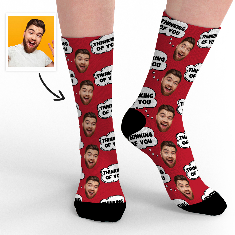 Thinking Of You Sock Personalized Socks with Face-Blongser
