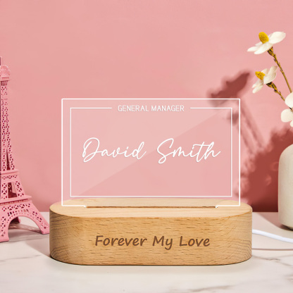 Personalized Name Sign Lights Custom Office Position Plaque Night Light-Blongser