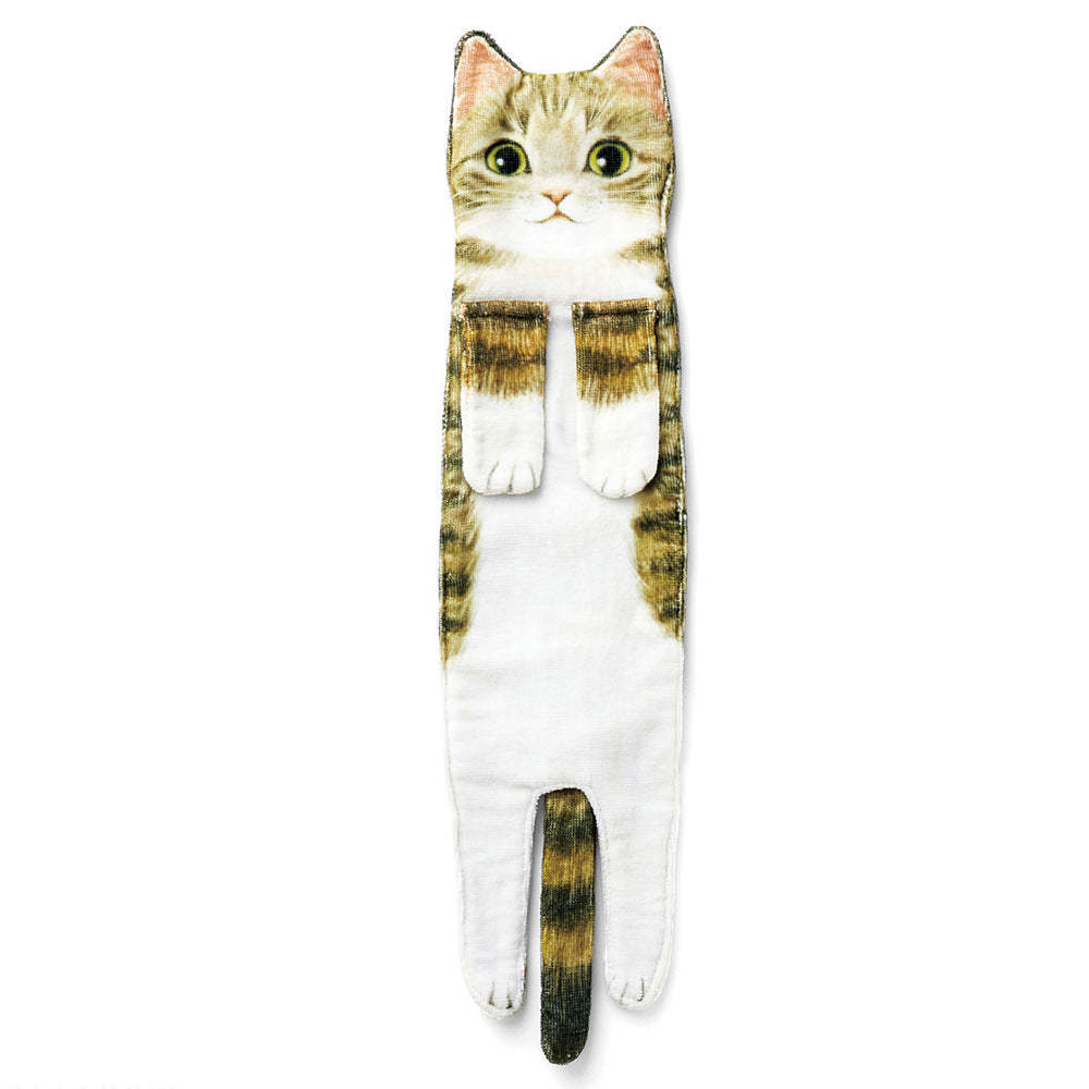 Cute Cat Decor Hanging Face Towels Soft Funny Face Towels Gift for Women Cat Lovers-Blongser