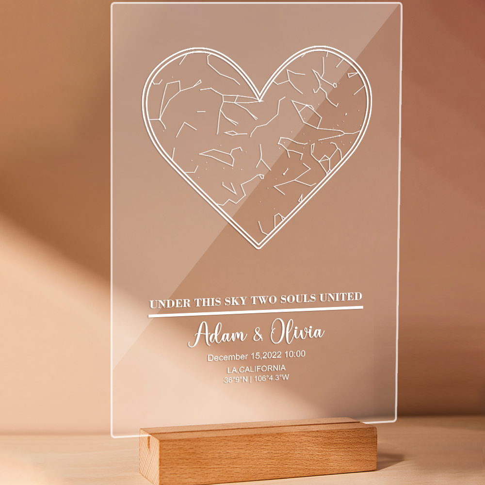 Personalized Star Constellation Map Acrylic Plaque with Light-Blongser