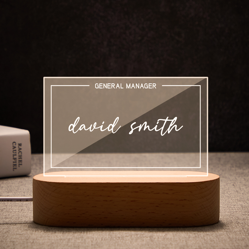 Personalized Name Sign Lights Custom Office Position Plaque Night Light-Blongser