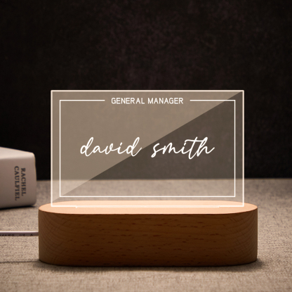 Personalized Name Sign Lights Custom Office Position Plaque Night Light-Blongser