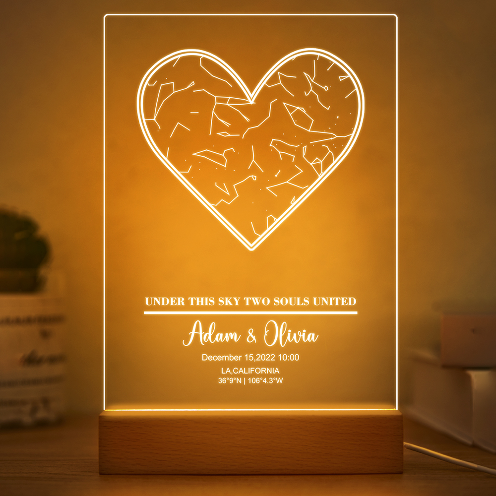 Personalized Star Constellation Map Acrylic Plaque with Light-Blongser
