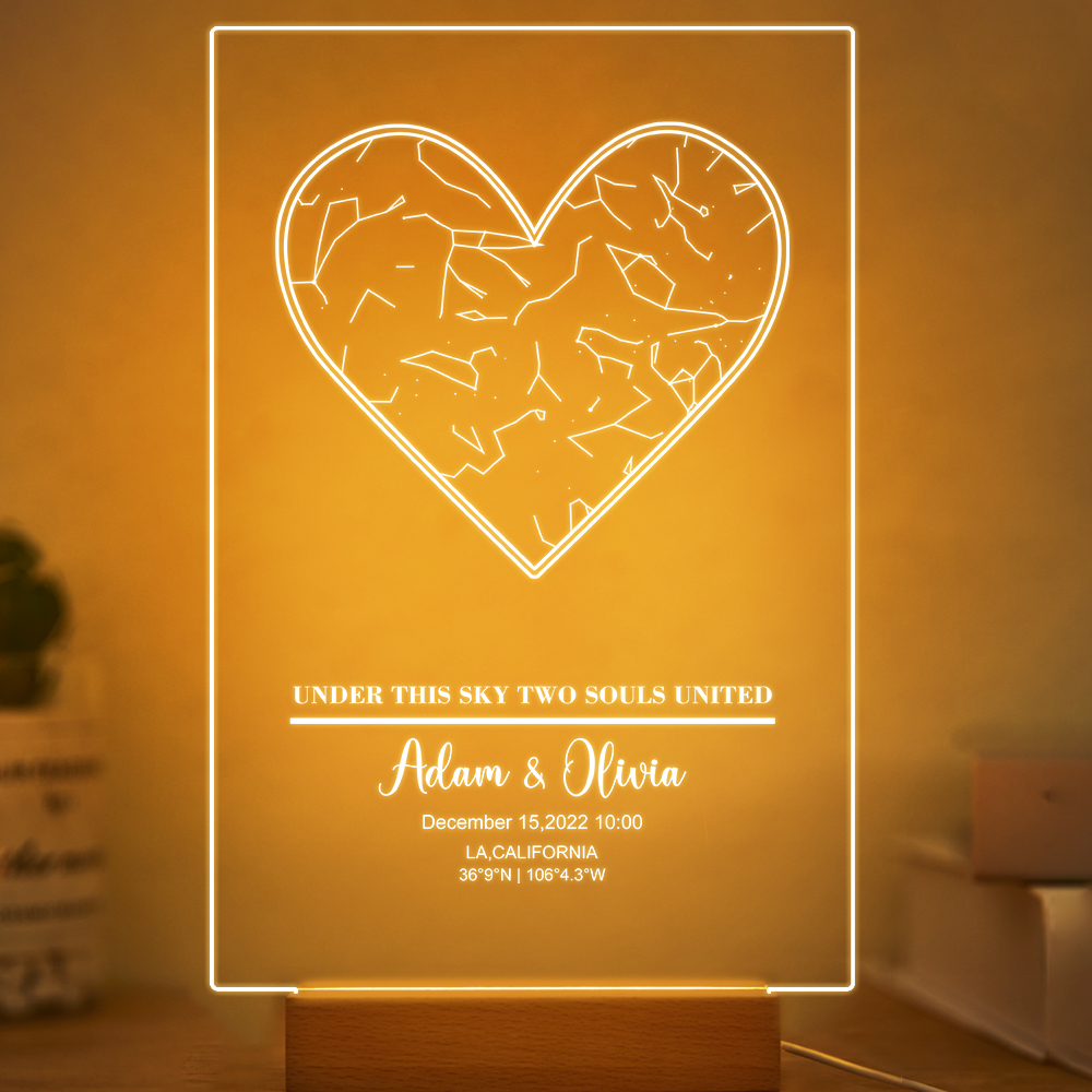 Personalized Star Constellation Map Acrylic Plaque with Light-Blongser