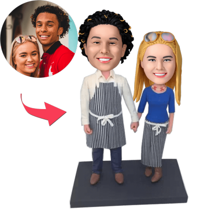 Kichen Couple Custom Bobblehead With Engraved Text-Blongser