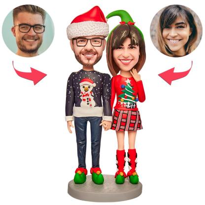 Christmas Gift Lovers Suit Custom Bobblehead with Engraved Text-Blongser