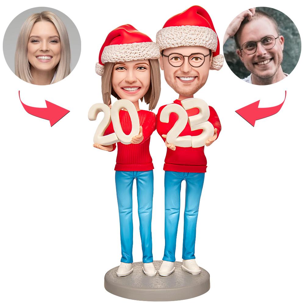Christmas Gift Happy New Year Custom Bobblehead with Engraved Text-Blongser