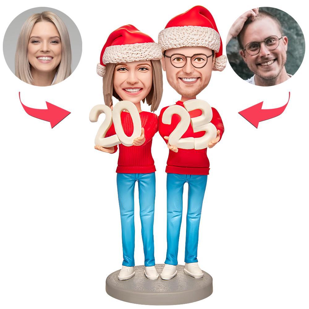 Christmas Gift Happy New Year Custom Bobblehead with Engraved Text-Blongser