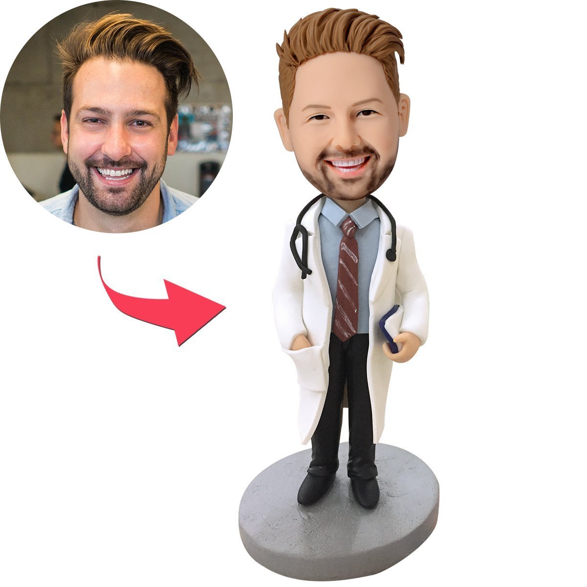 Cool Doctor With Stethoscope Custom Bobblehead-Blongser