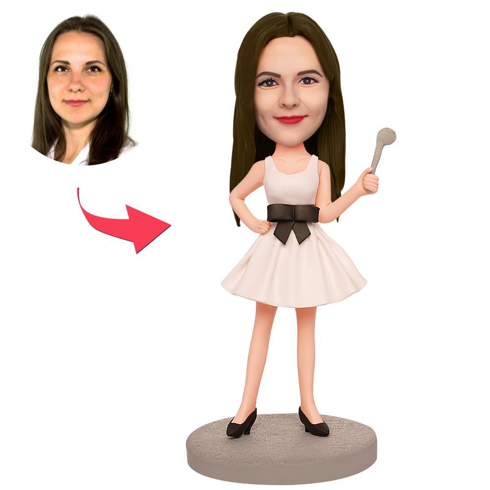 Sexy Housewife Custom Bobblehead With Engraved Text-Blongser
