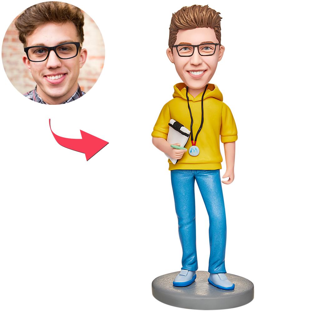 Male Coach Custom Bobbleheads With Engraved Text-Blongser