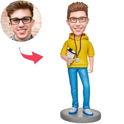 Male Coach Custom Bobbleheads With Engraved Text-Blongser