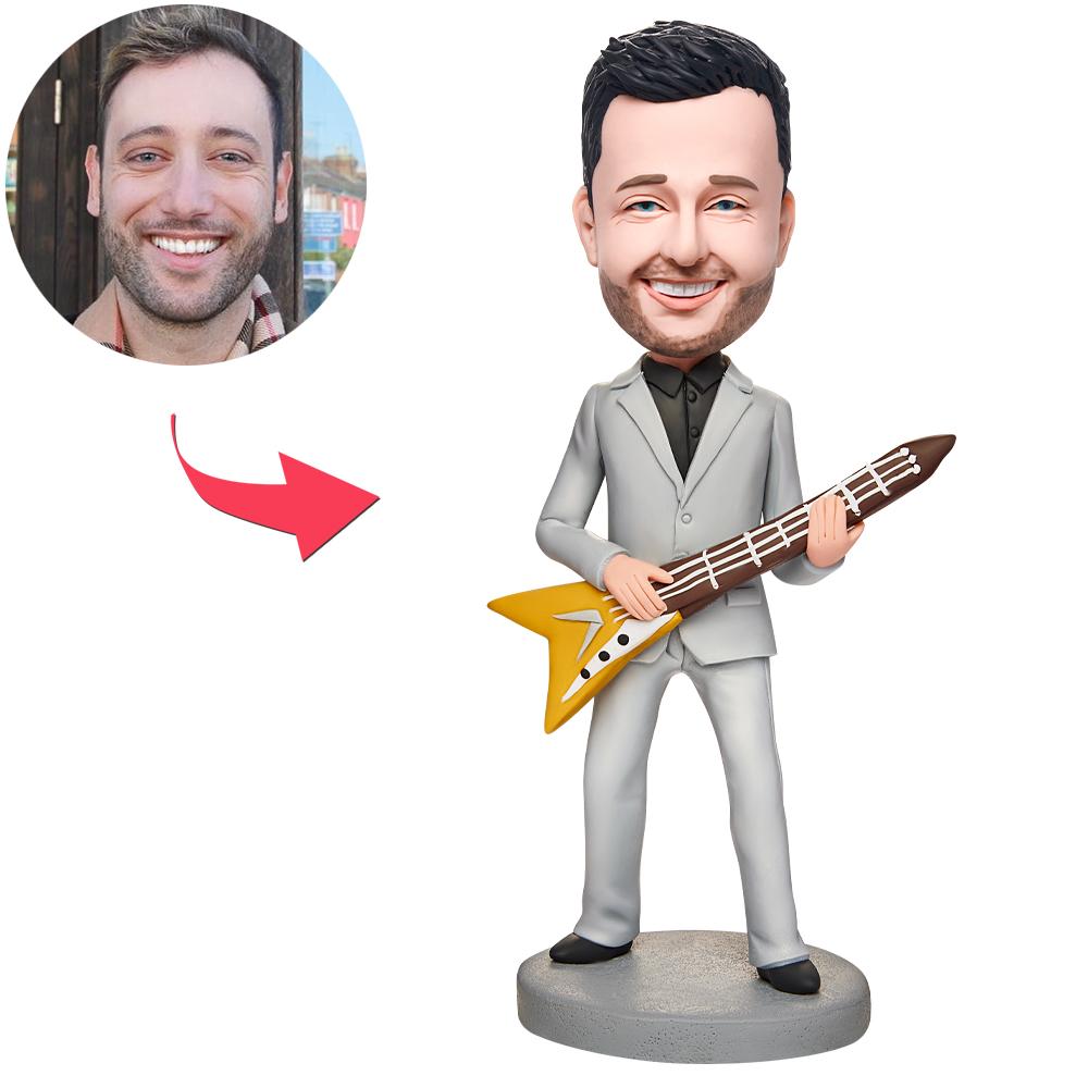 Guitar Player Singer Custom Bobbleheads With Engraved Text-Blongser