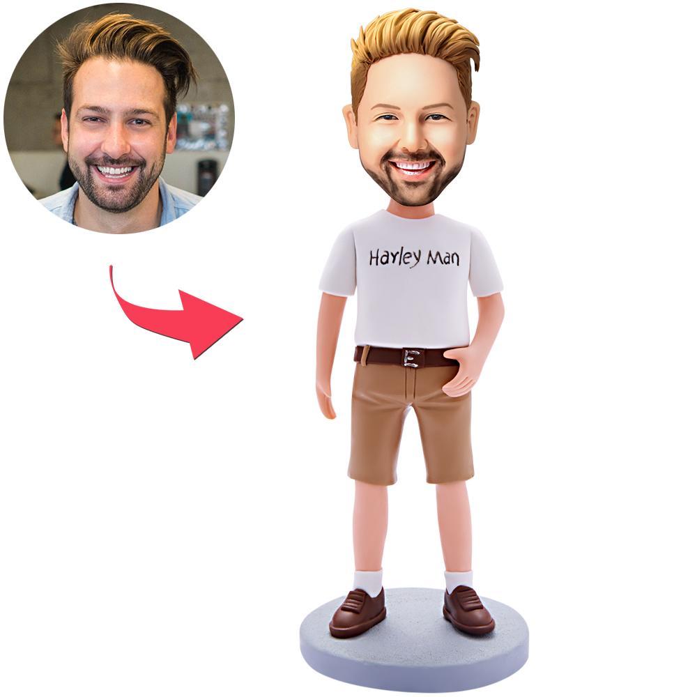 Custom Bobblehead Harley Man With Engraved Text-Blongser