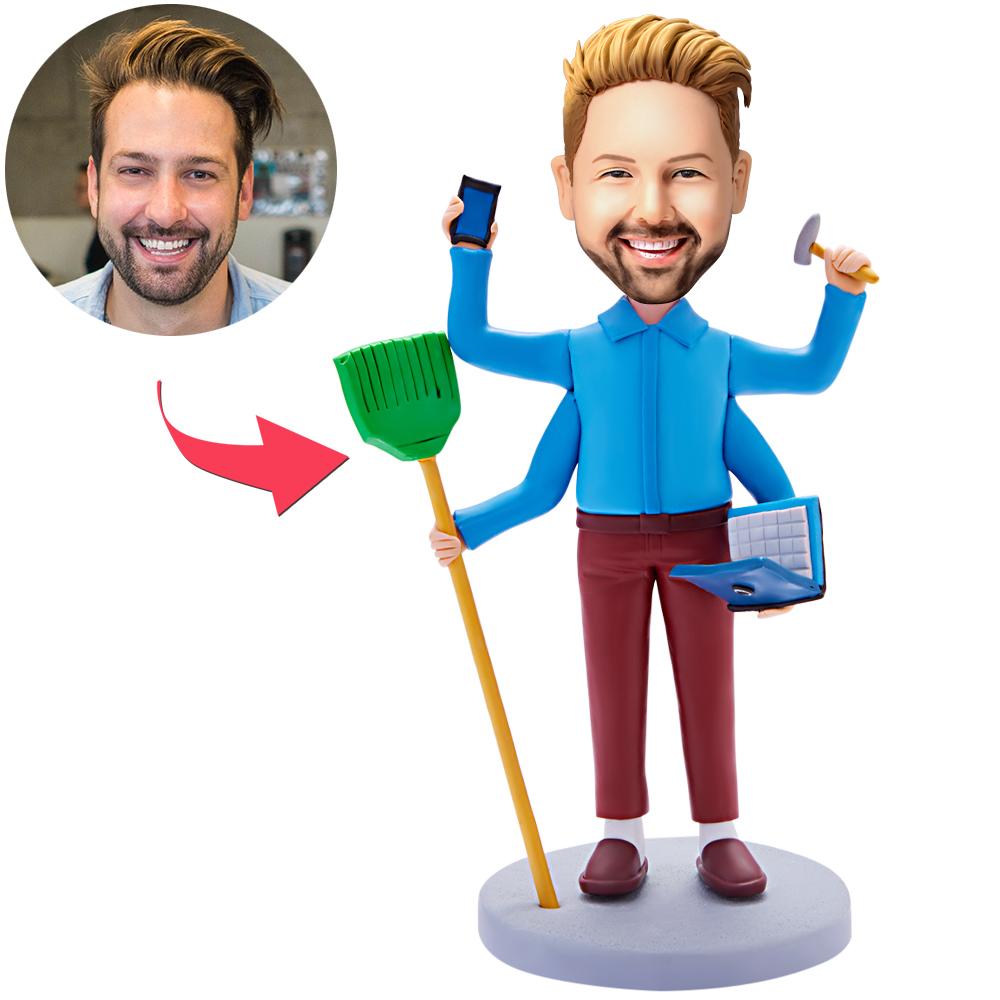 Custom Bobblehead Almighty Dad Super Man With Engraved Text-Blongser