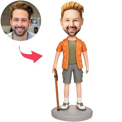 Casual Shirt Shorts Custom Bobblehead Engraved with Text-Blongser