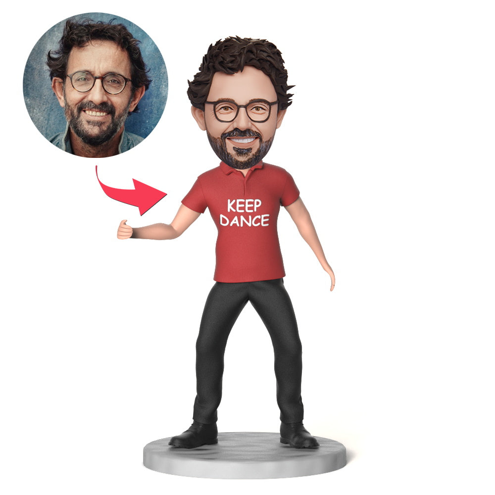 KEEP DANCE Custom Bobblehead Engraving with Text-Blongser