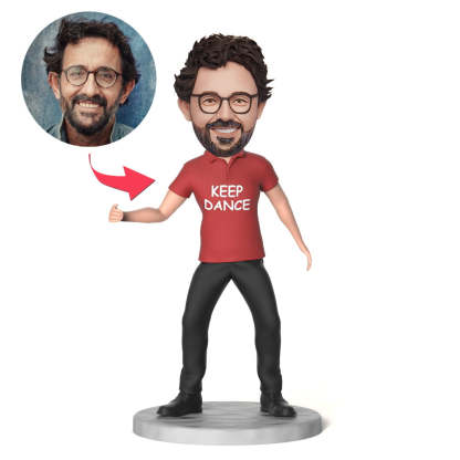 KEEP DANCE Custom Bobblehead Engraving with Text-Blongser