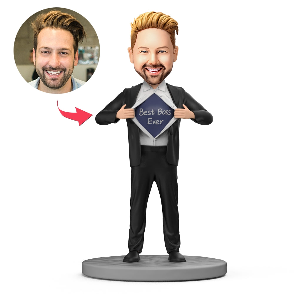 BEST BOSS EVER Custom Bobblehead with Engraved Text-Blongser