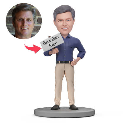 BEST BOSS EVER Custom Bobblehead with Engraved Text-Blongser