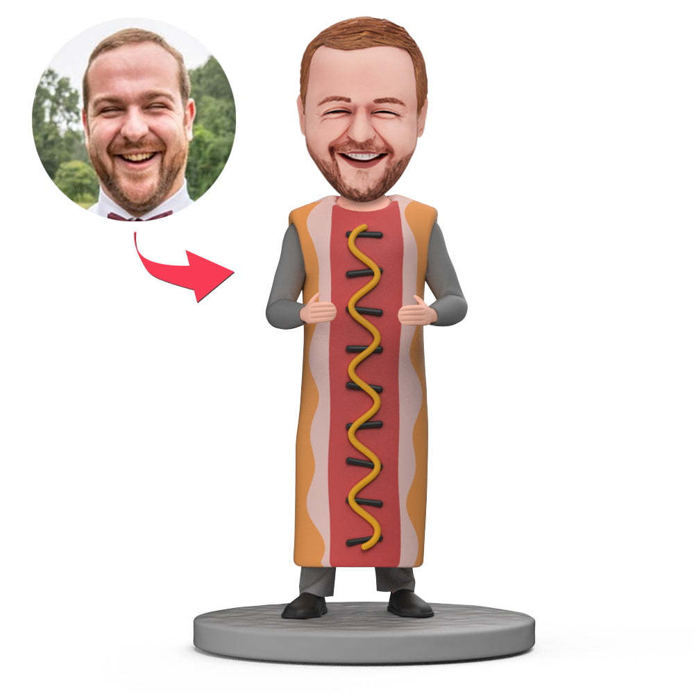 Hot Dog Man Custom Bobblehead With Engraved Text-Blongser