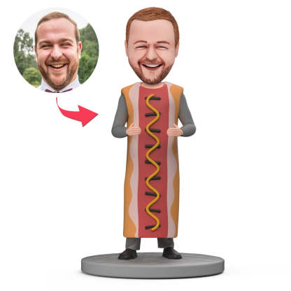 Hot Dog Man Custom Bobblehead With Engraved Text-Blongser