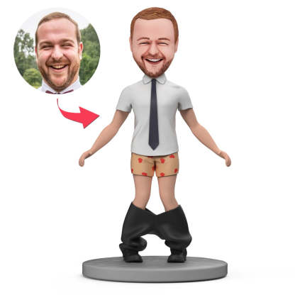 Man Trousers Humor Custom Bobblehead With Engraved Text-Blongser